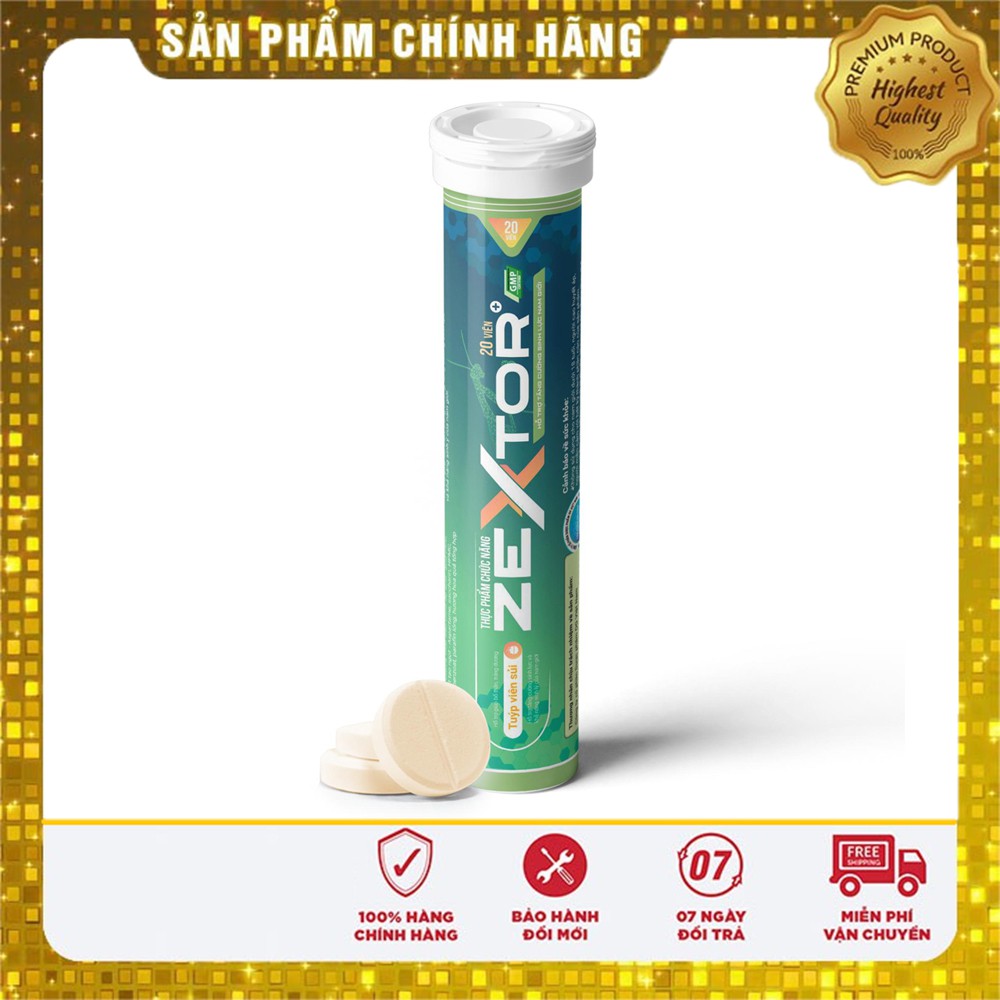 Viên Sủi ZEXTOR Tăng Cường Sinh Lý Nam Giới | Bổ Thận Tráng Dương | Tuýp 20 Viên | Cam Kết Chính Hãng
