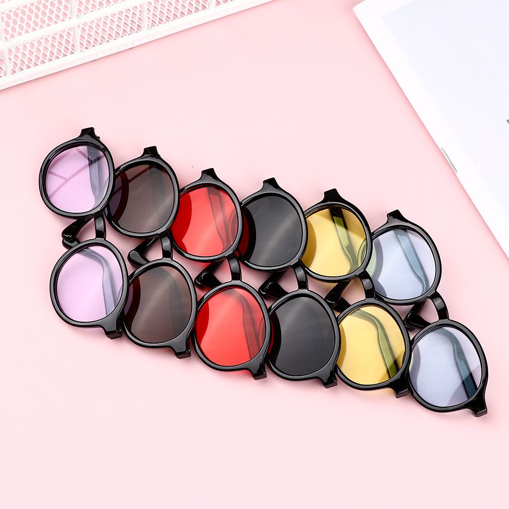 Mắt kính gọng tròn nhiều màu tùy chọn thời trang cho búp bê nhồi bông Blythe