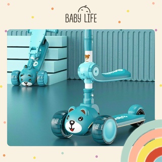 Xe trượt Scooter đa năng BABYLIFE xe trượt cao cấp phát sáng, có nhạc 3in1 cho bé