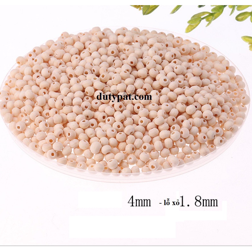 120 - 600 hạt gỗ trơn 4mm làm vòng , trang trí handmade tùy thích