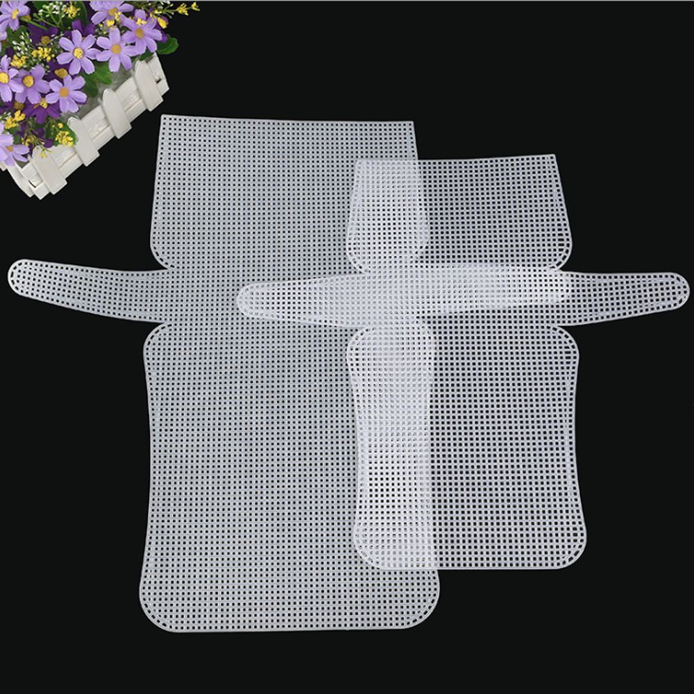 WATTLE 2PCS Grid Hook Crafts Hook Bags DIY Bag Rug Plastic Mesh Cloth Craft Supplies Sewing Handcraft Latch Hook Bags Thread Hook