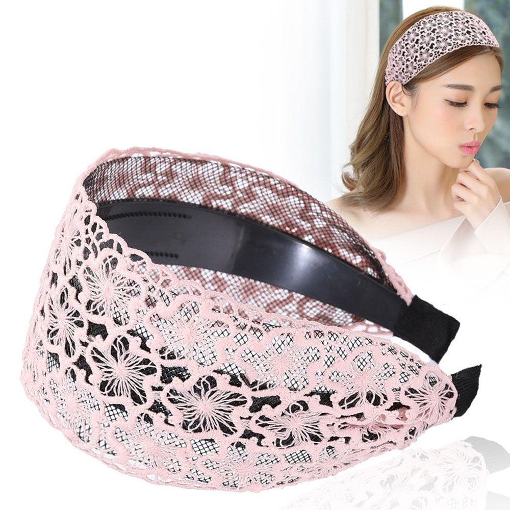 Băng Đô Cài Tóc Phối Ren Bản Rộng Thời Trang Cho Nữ