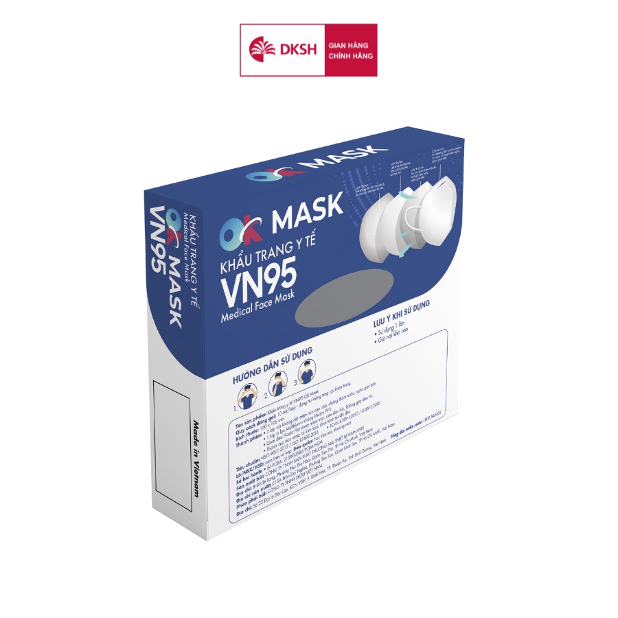 Khẩu Trang Y Tế Kháng Khuẩn 4 Lớp Cao Cấp OK Mask VN95