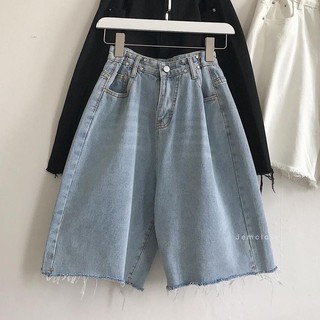 Quần Short Jeans Ống Rộng Gài EO 3 Màu Ulzzang - Quần Đùi Nữ Nam Jeans Ống Suông Q40