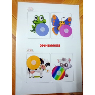 HỌC LIỆU CHO BÉ: MATCHING ĐỘNG VẬT Giấy cứng ép plastic có bóc dán