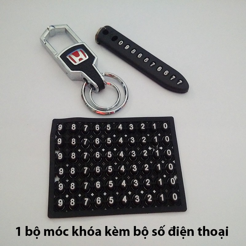 Móc khóa Thái Lan Logo Honda Tặng móc khóa số điện thoại chống mất