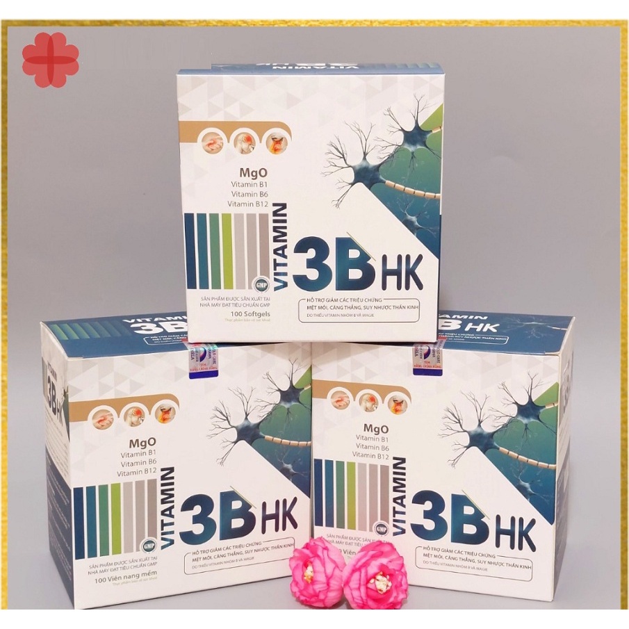 Vitamin b1,vitamin 3B HK,vitamin,b1,b6,b12, bổ sung vitamin,Hỗ Trợ Giảm Mệt Mỏi, Căng Thẳng,Suy Nhược Thần Kinh Hộp100 v