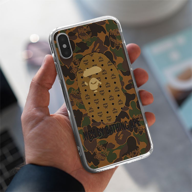 Ốp lưng MCM BATHING APE rằn ri cho Iphone 5 6 7 8 Plus 11 12 Pro Max X Xr BAPPOD00040