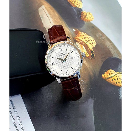 Đồng hồ nam nữ SRWATCH SL3002.4102CV &amp; SG 3002.4102CV Mặt Kính Sapphire Dây Da Nâu C