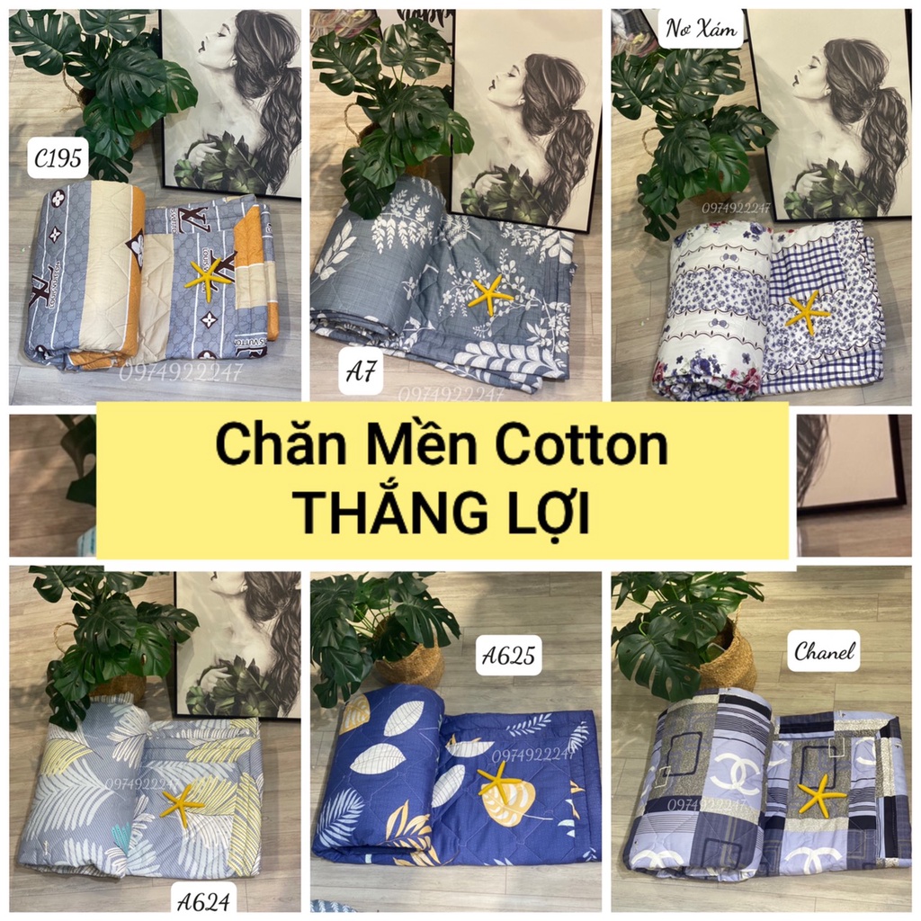 Chăn mền cotton Thắng lợi chính hãng mềm mát không xù lông, không phai màu, giặt được bằng tay và máy