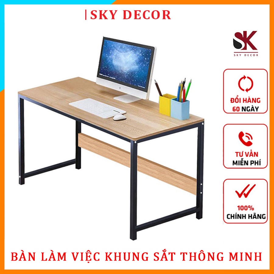 Bàn làm việc khung sắt sơn tĩnh điện chịu lực cao, bàn vi tính hoặc bàn học, làm việc lắp ráp dễ dàng gọn nhẹ thông minh