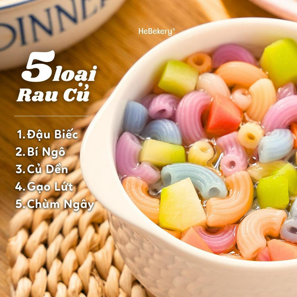 Nui Ngũ Sắc Tự Nhiên Từ Rau Củ 5 Vị - Nui Rau Củ Ngũ Sắc Ăn Kiêng Healthy HeBekery by HeBe