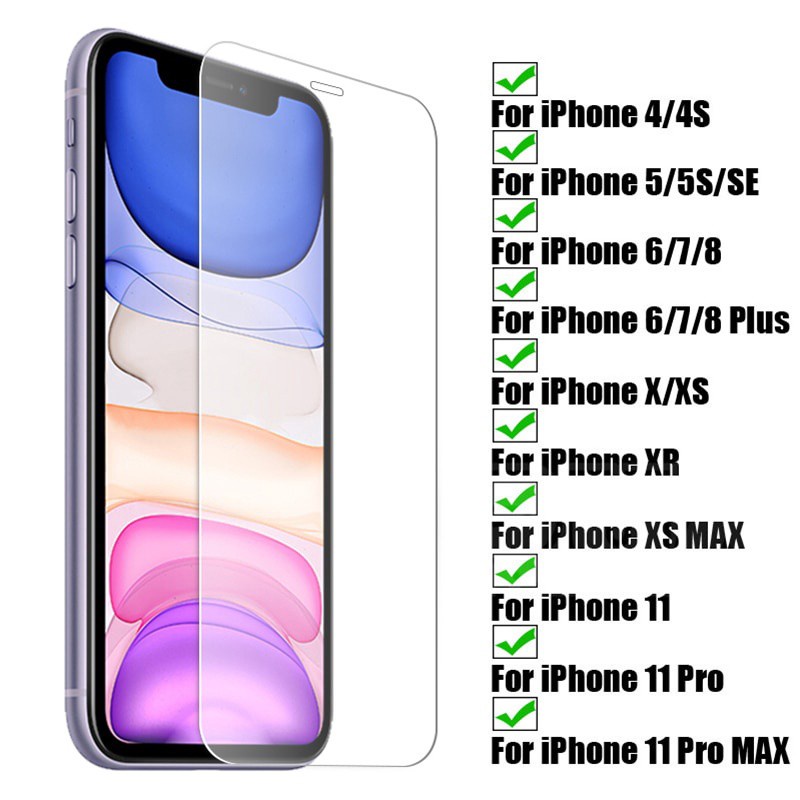 Kính Cường Lực 9H HD Bảo Vệ Màn Hình Cho iPhone 14 13 pro MAX 12 pro MAX 11 pro MAX X XR XS MAX 6 7 8 plus