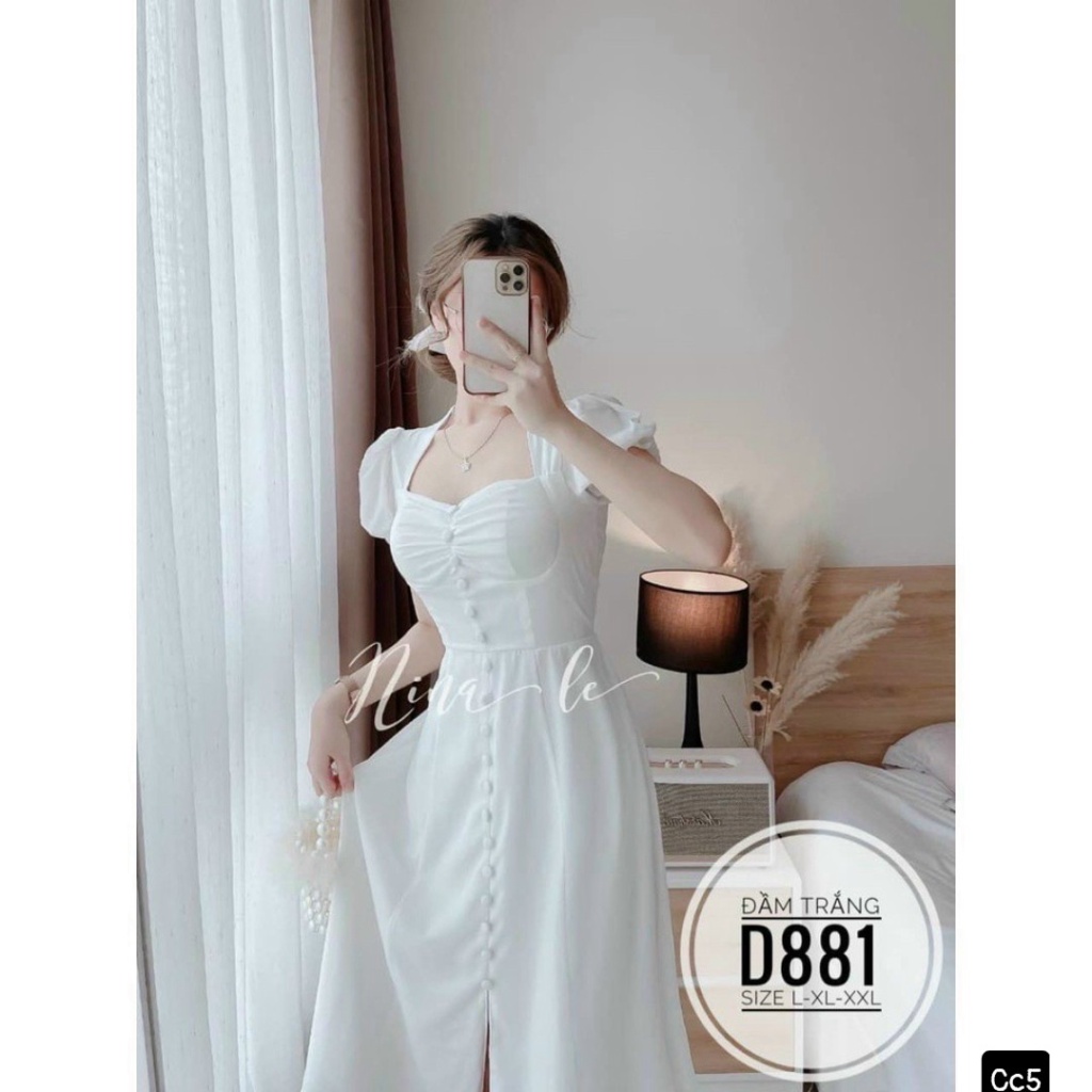 (Free ship) Sale Lớn Mẫu Mới Ra KHo--- Đầm Đũi Nhăn Có Hàng Cúc Áo Dài Nhìn Giản Đơn NHưng Cực Xinh UP HHP Fashion