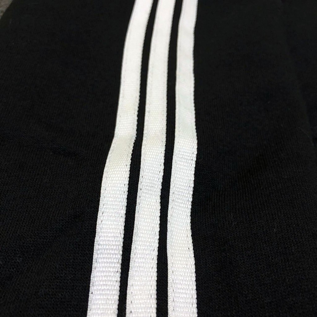 Áo Khoác Hoodie Adidas Phối Khóa Kéo Và 3 Sọc Màu Đen Thời Trang Cho Nam Nữ