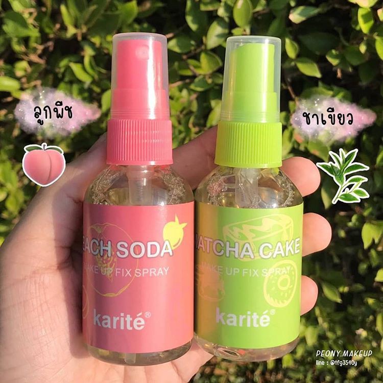 Xịt khoáng khoá nền trang điểm Karite make up fix spray matcha trà xanh