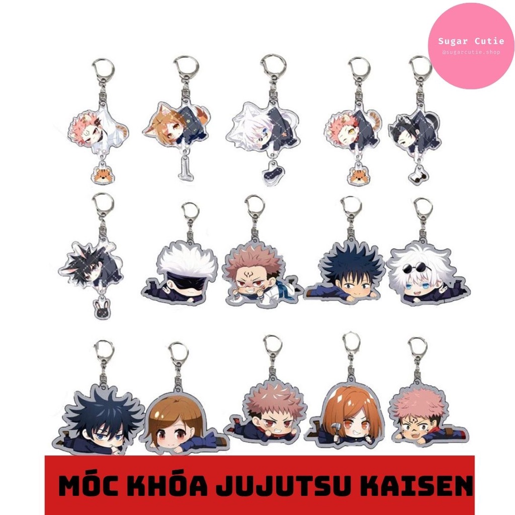 Móc khóa Anime/Manga Jujutsu Kaisen chibi mẫu 1 55mm acrylic Nobara Megumi Gojo Satoru Sukuna Itadori Yoji