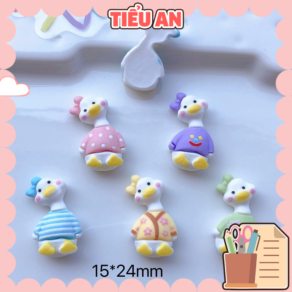 Charm (C610) slime/ Dụng Cụ Charm [Ko Keo &amp; Nút] Trang Trí Bé Vịt Nghiêng Đầu Dễ Thương