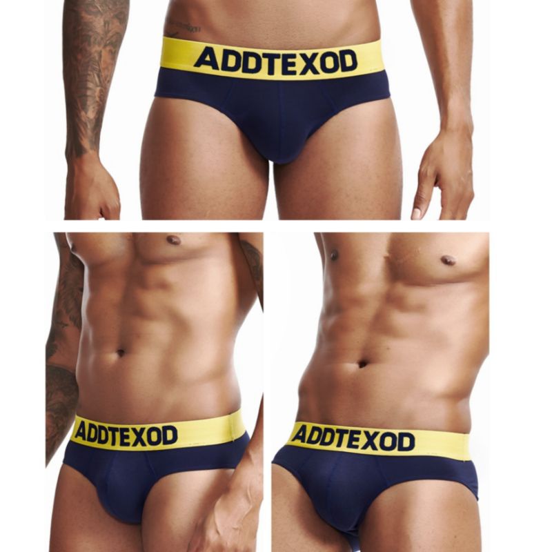 Quần lót tam giác cho nam thun cotton trơn Addtexod YCFY - Quần sịp nam cao cấp bản cạp lưng to tôn vòng mông sexy
