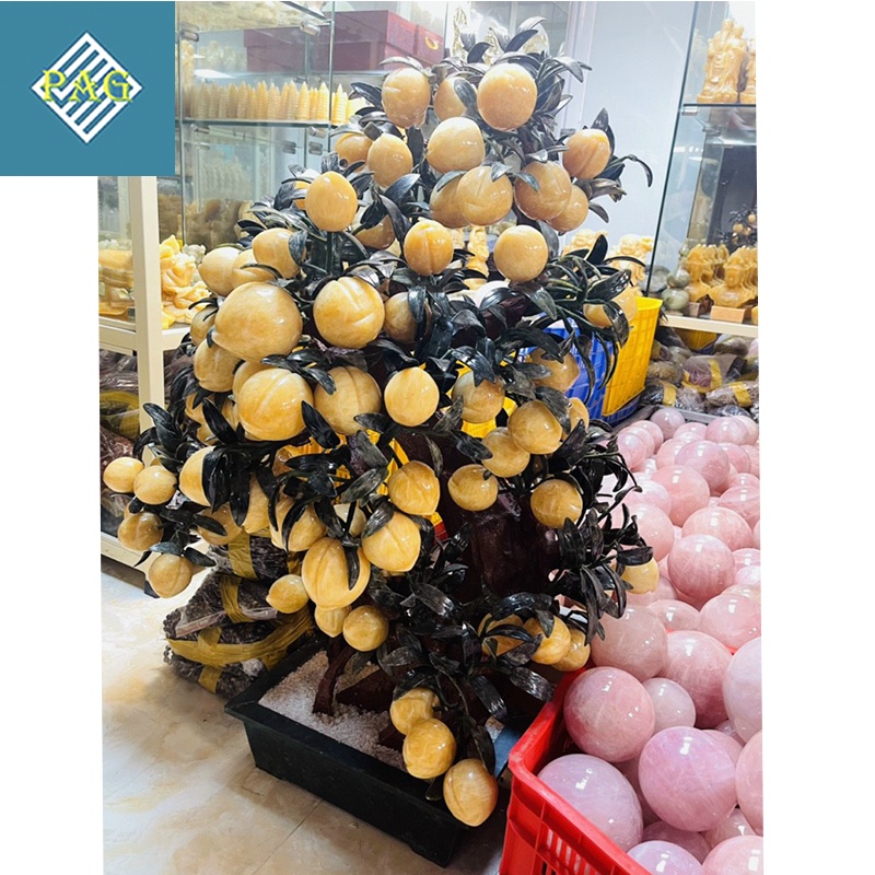 Cây Đào Tài Lộc Đá Ngọc Hoàng Long Tự Nhiên 108 Quả Siêu Đẹp