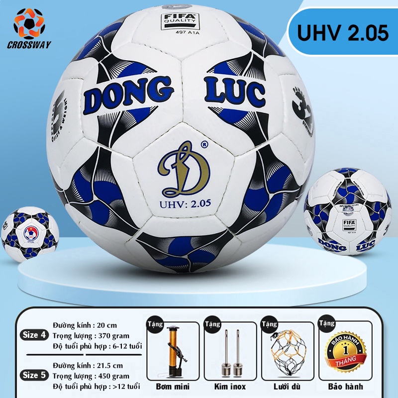 Bóng Đá Động Lực Chính Hãng UHV 2.05 Size Số 5 Da PU Tiêu Chuẩn Fifa Trẻ Em Người Lớn Thi Đấu Sân Cỏ Nhân Tạo &amp; Tự Nhiên