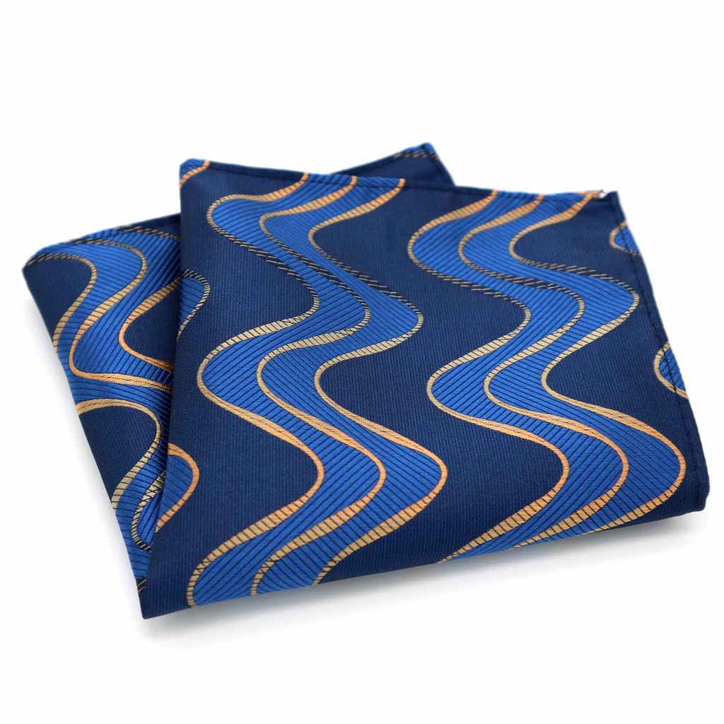 Khăn Tay Lụa Jacquard Vuông Họa Tiết Hoa Văn Kẻ Sọc Phong Cách Doanh Nhân Cho Nam