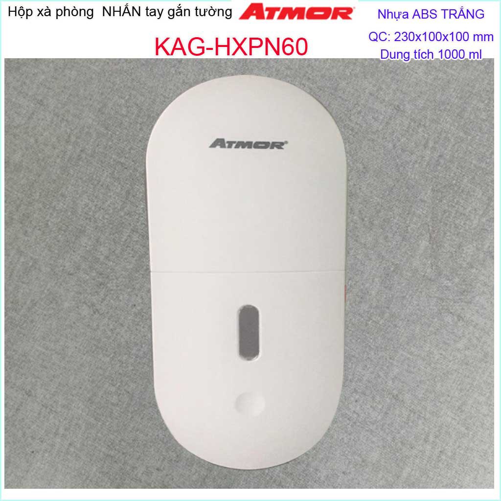 Hộp đựng xà phòng Atmor, hộp đựng sữa tắm dầu gội đầu KAG-HXPN60-White-trắng (loại lớn 1000ml)