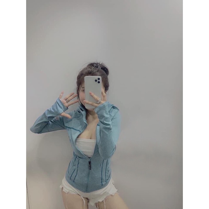 Áo Khoác Dệt Tay Logo Phản Quang Tập Gym -YoGa