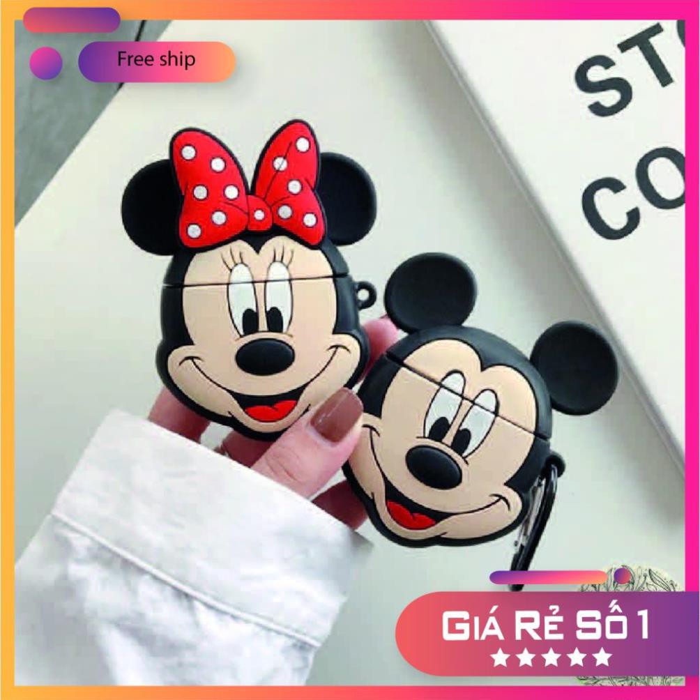 Airpods Case ⚡ Tặng Móc Đeo ⚡ MICKEY &amp; MINNIE Case Tai Nghe Không Dây Airpods 1/ 2/ i12 - Châts Case Store