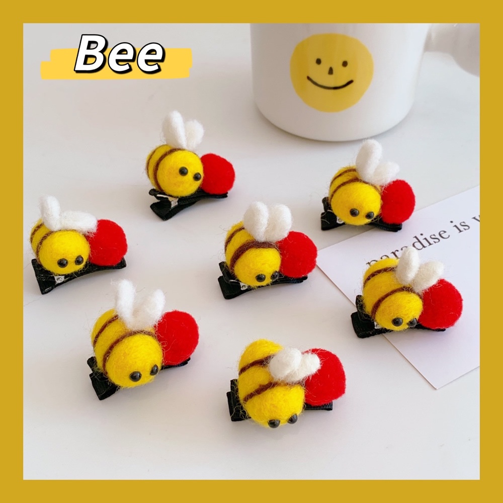 Kẹp tóc hình chú ong đính bóng lông dễ thương cho nữ