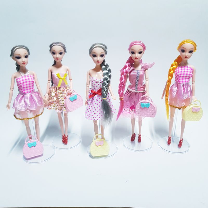 Búp bê tóc dài túi xách xoay full các khớp 30cm