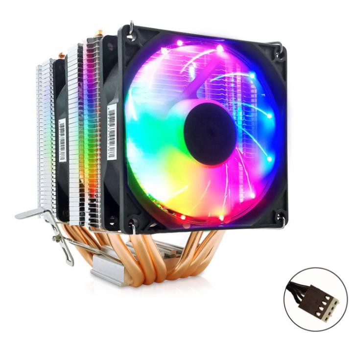 Tản Nhiệt Khí Snowman M-X6 Led RGB Dual Fan - Hỗ Trợ All CPU Dây CPU 4pin – 12V điều khiển nhiệt độ, tốc độ quạt