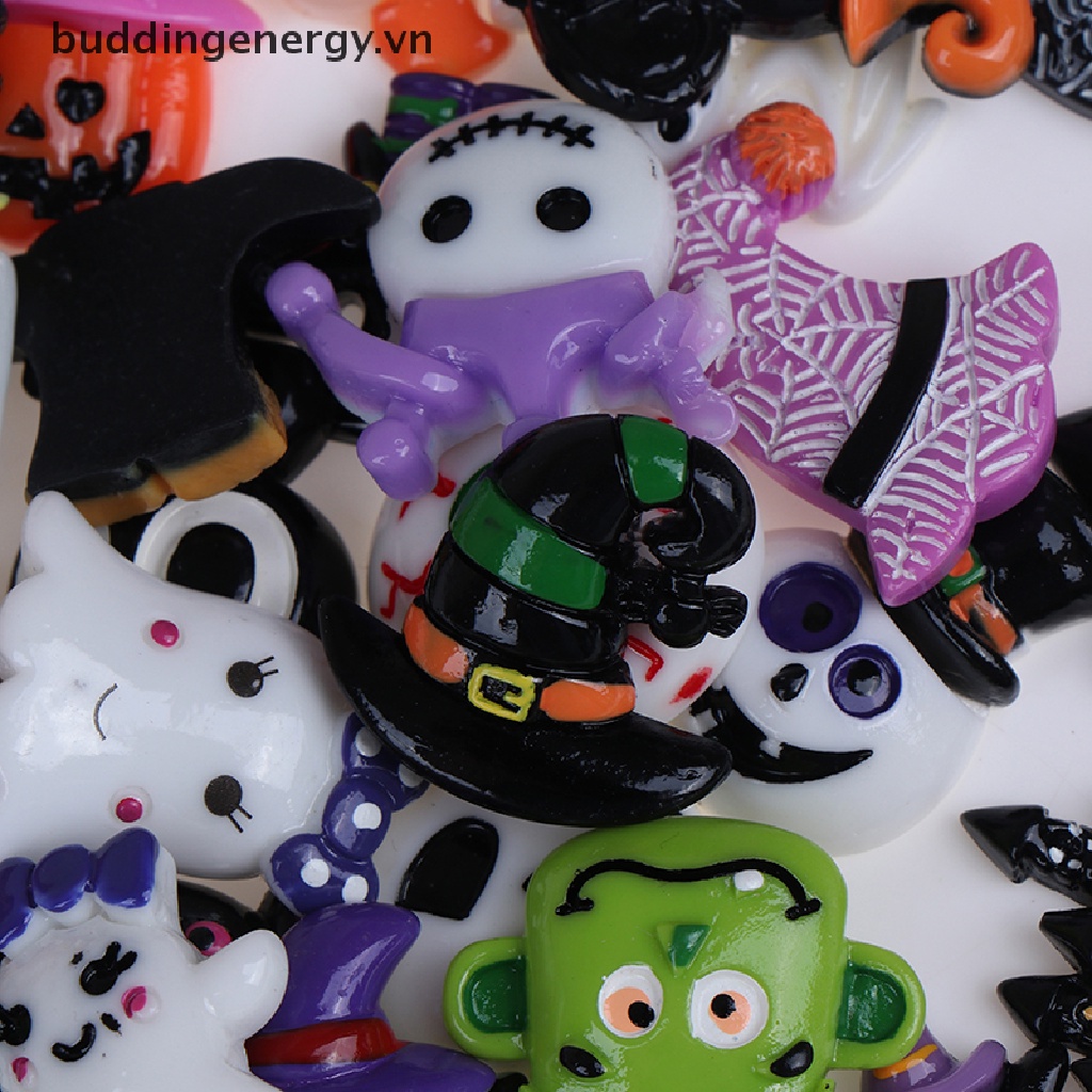 {BUDDI} Set 10 Quả Bí Ngô Ma Quỷ Bí Ngô Bằng Nhựa resin DIY series Halloween {BUDDI {buddingenergy.vn}