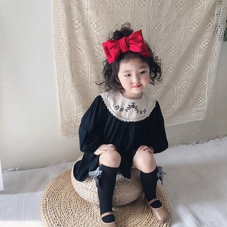 Váy cho bé gái, váy dài tay cho bé màu đen tiểu thư vintage size 80-120cm tiemnhazam