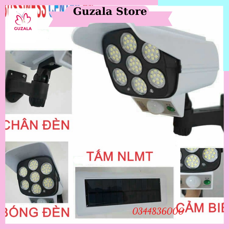 Đèn LED năng lượng mặt trời kiểu dáng camera tự động bật tắt chống trộm có điều khiển - Mã: TS GD 05