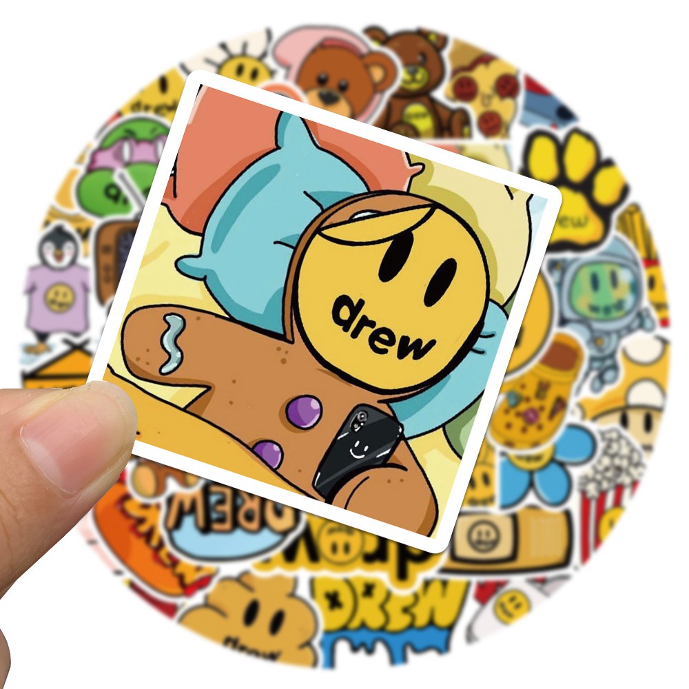 Set 50 nhãn dán hình ca sĩ Justin Bieber graffiti trang trí ván trượt/ xe đạp/ máy tính/ laptop/ xe đồ chơi trẻ em