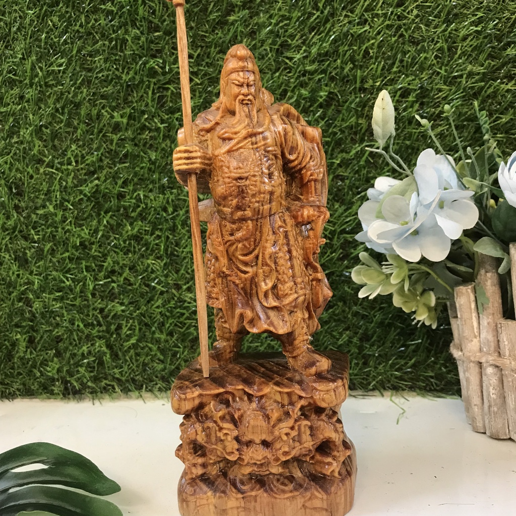 Tượng Quan Công Cao 20cm Gỗ Huyết Long