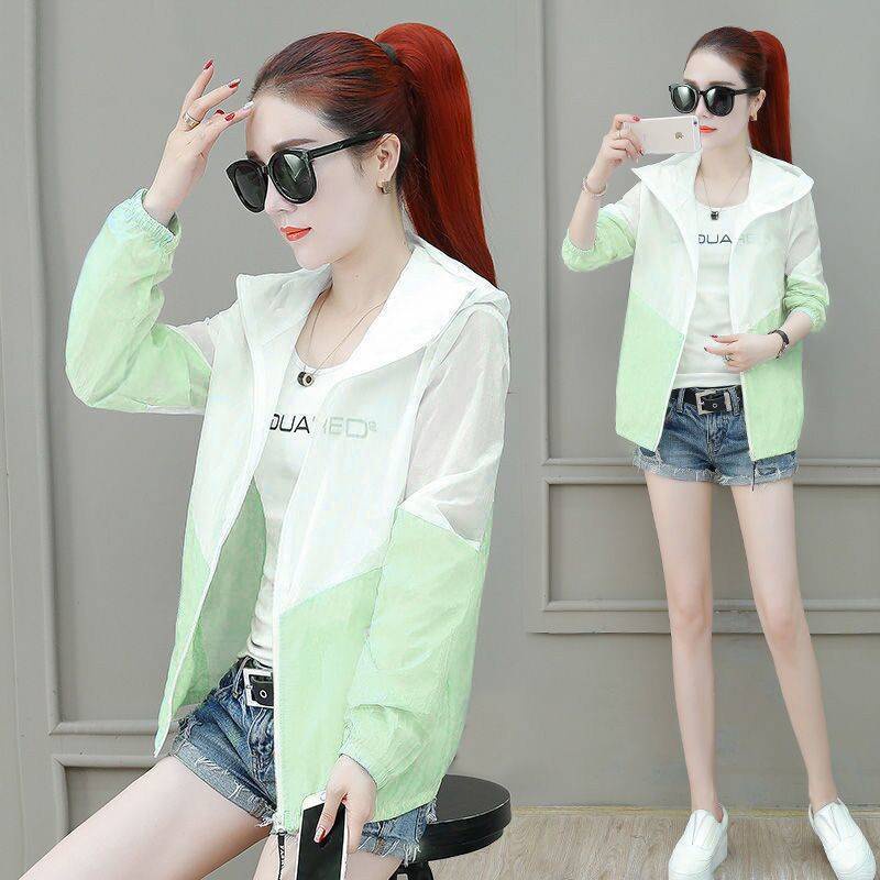 Áo khoác chống tia UV dáng rộng phong cách mùa hè Hàn 2021 sành điệu cho nữ