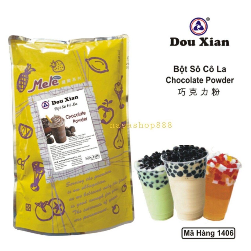 Bột pha trà sữa khoai môn, socola Dou Xian Hoàng Huy gói 1kg