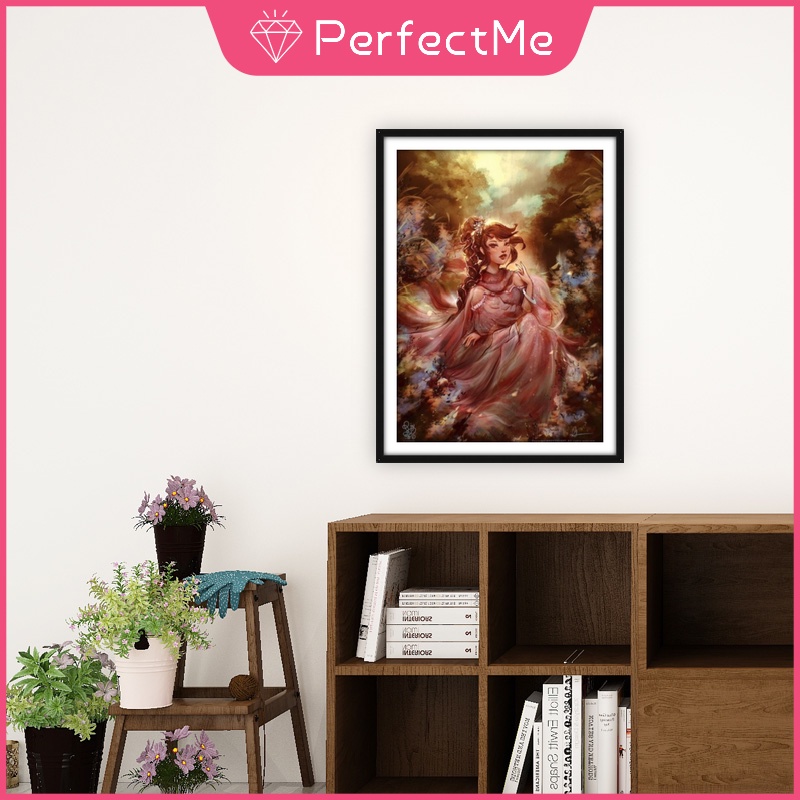 Bộ tranh đính đá 5D họa tiết hoạt hình cô gái độc đáo kích thước 30x40cm DIY dùng trang trí nhà cửa