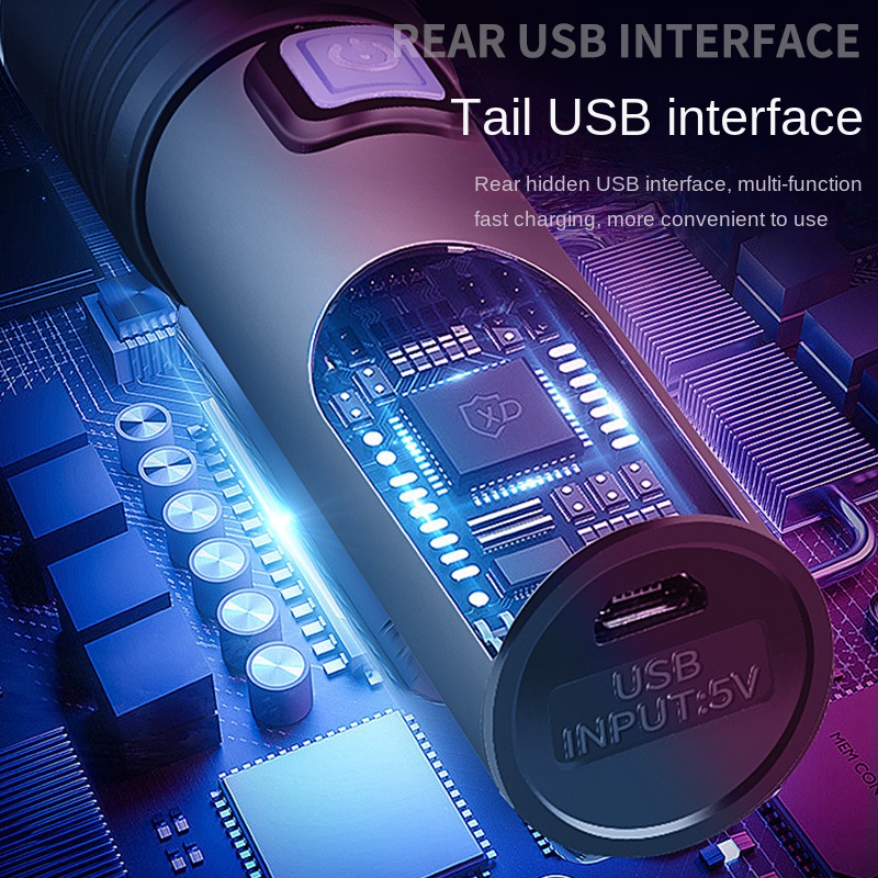 Đèn Pin LED Cob Mini Siêu Sáng Có Thể Sạc Lại Bằng Cổng USB