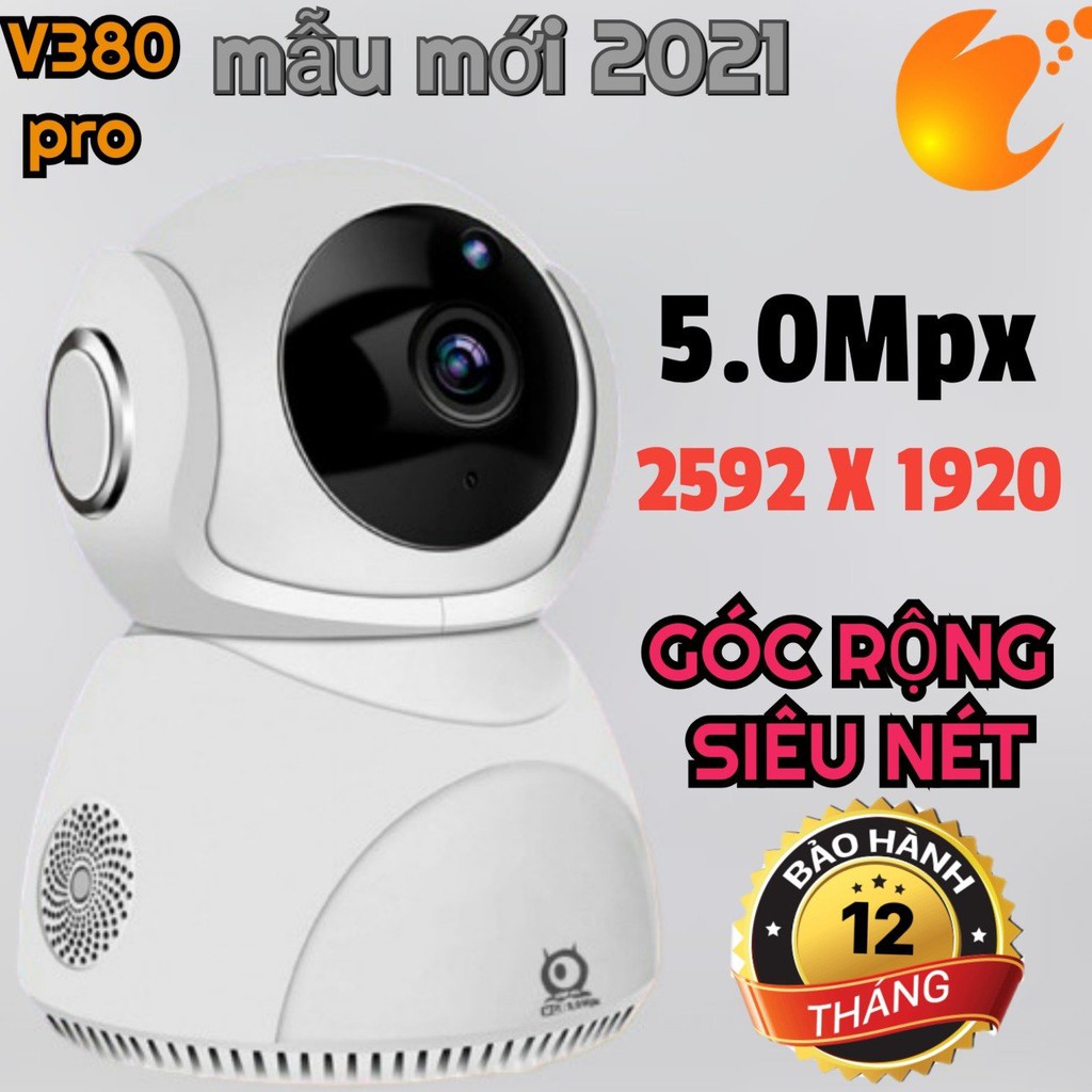 CAMERA IP WIFI V380 PRO 5.0Mpx - ĐỘ PHÂN GIẢI 5.0Mpx 2592 x 1920 PHIÊN BẢN 2021 nhận diện chuyển động bằng khuôn mặt