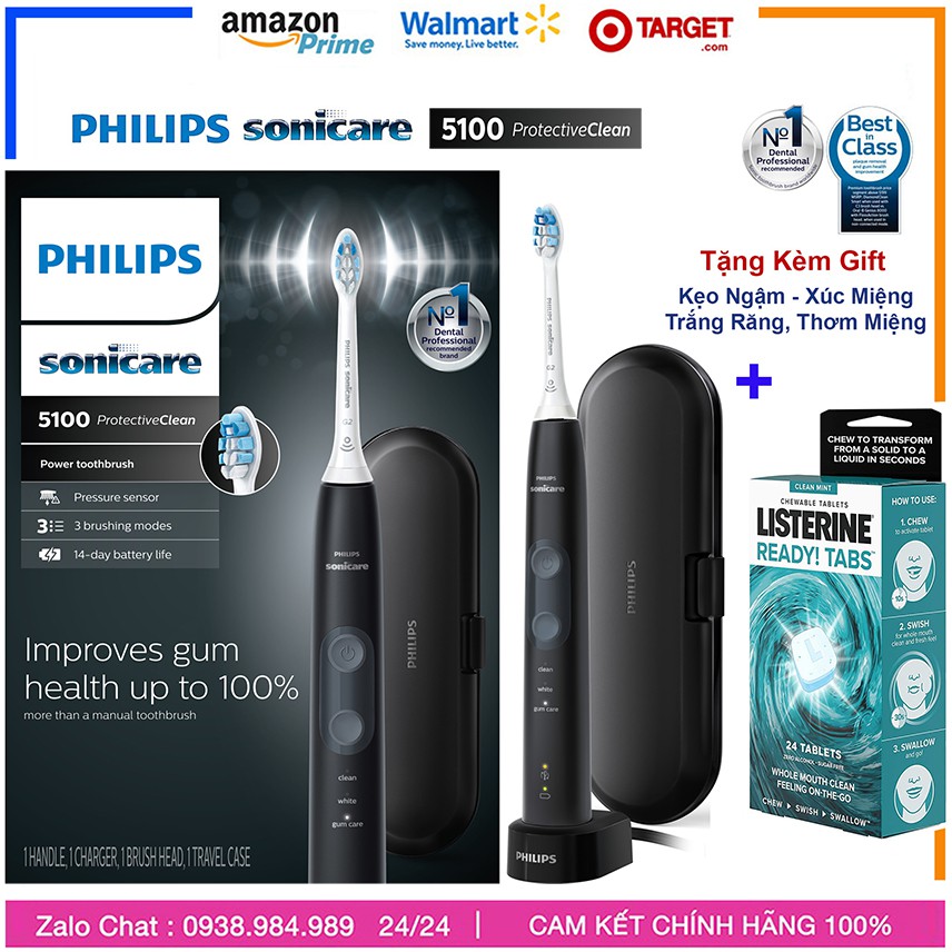 [Big Sale] Bàn Chải Philips Sonicare 5100, Philip ProtectiveClean 5100 Hàng Mỹ Chính Hẵng