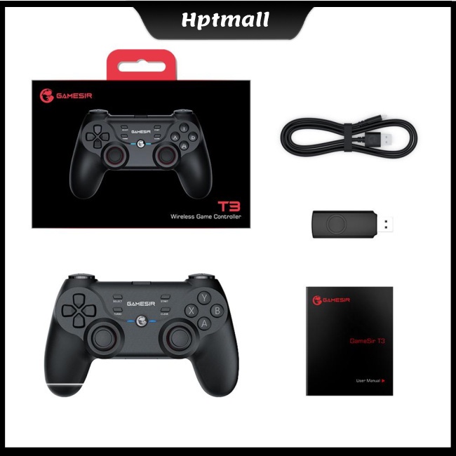 Tay Cầm Chơi Game Gamesir T3 Không Dây 2.4ghz Pin Lithium Có Thể Sạc Lại Kèm Pin Lithium 400 Mah