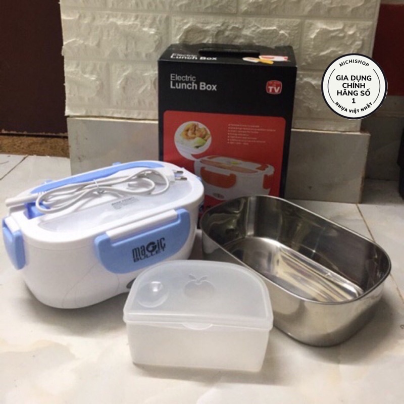 Hộp Cơm Cắm Điện Electric Lunchbox Ruột Inox Có Quai Xách Giữ Nhiệt Bền Lâu, Hộp Đựng Cơm Văn Phòng Nhiều Ngăn Dung Lớn