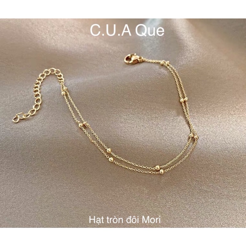 Vòng Tay Nữ, Lắc Tay Nữ 💗FREESHIP💗 Hạt Tròn Đôi Mori Phong Cách Hippie C.U.A Que