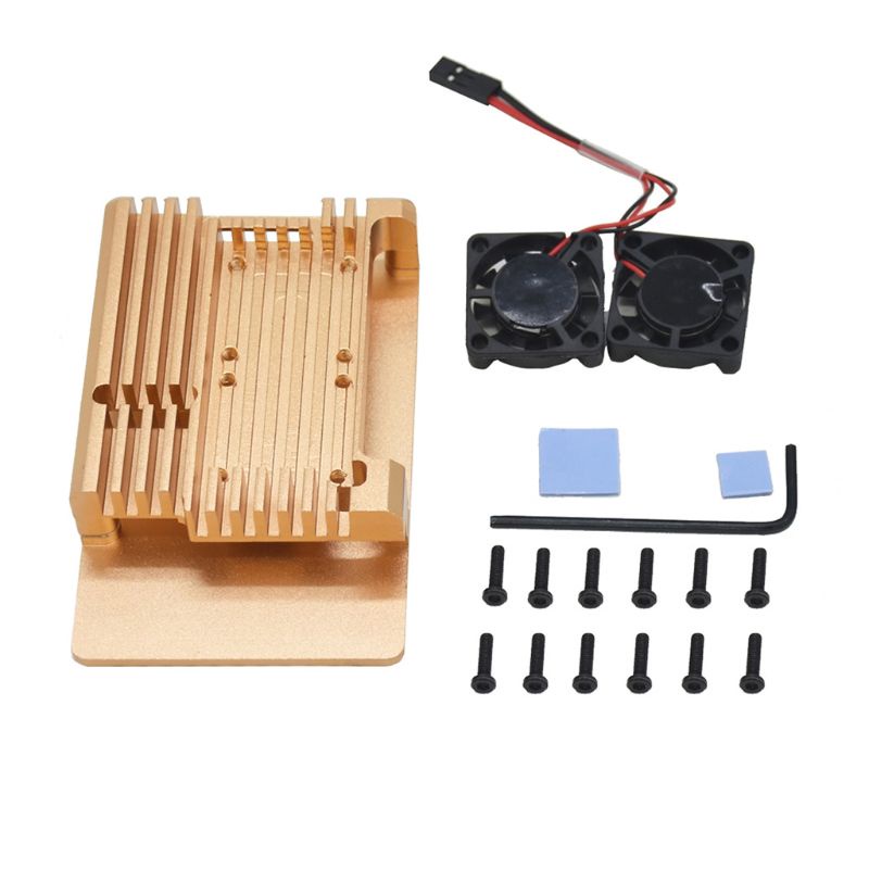 Vỏ Tản Nhiệt Bằng Hợp Kim Nhôm Kèm Quạt Tản Nhiệt Chuyên Dụng Cho Raspberry Pi4 Raspberry Pi 4