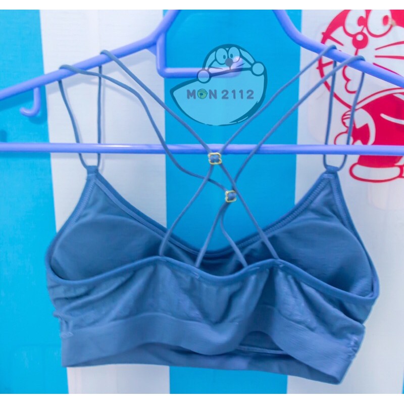 ÁO LÓT THỂ THAO FREESIZE 40-60KG BRA KHÔNG GỌNG DÂY ĐAN CHÉO DORAEMON DOREMON | BigBuy360 - bigbuy360.vn