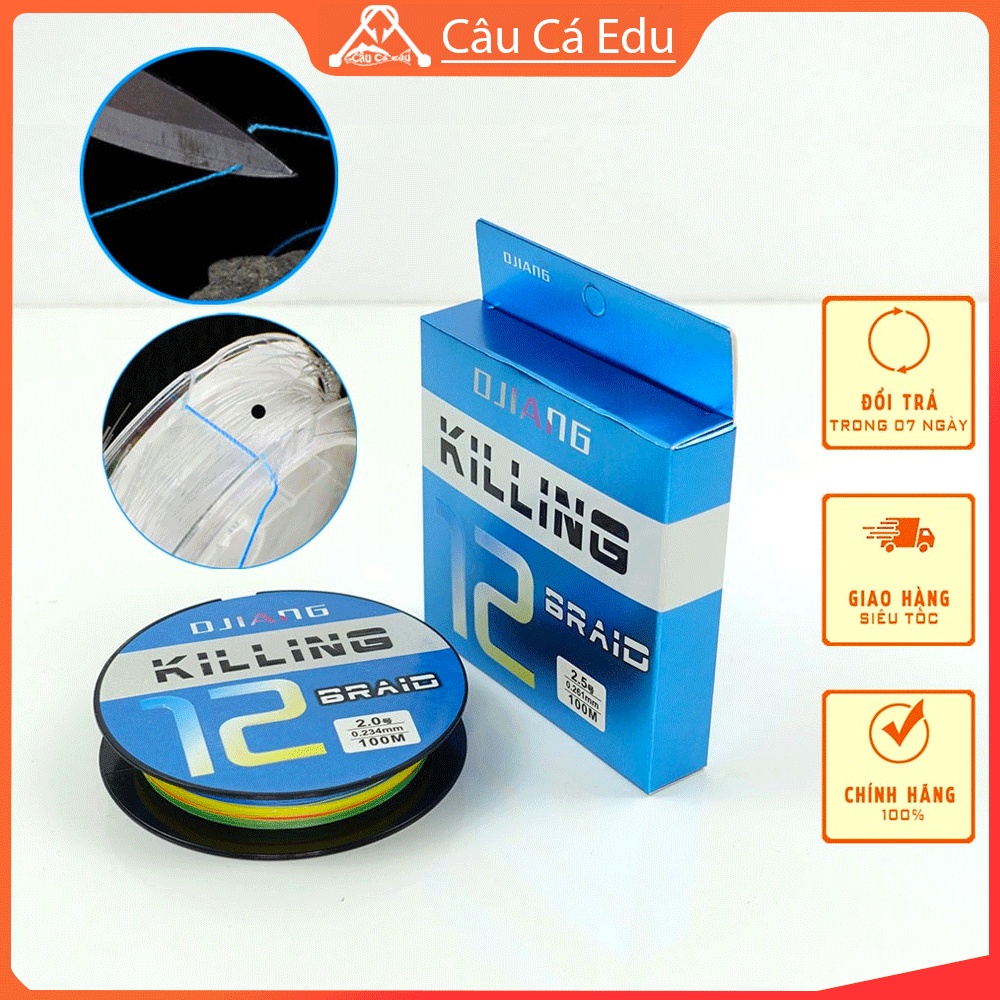 Dây Câu Cá Pe x12 Dù Siêu Bền KilLing - Dây Dù Nhỏ 4 mm Câu Lure Bạo Lực Pe X12 | Câu Cá E du