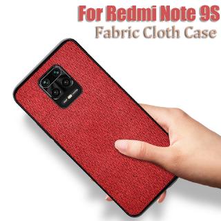 Ốp điện thoại phối vải canvas thời trang cho Xiaomi Redmi Note 9S Note 9 Pro